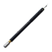 Zaldivar Multi Purpose Diamond Knife for Glaucoma Surgery Angled Dop, Black Gold Titanium J-Slot Bayonet Handle Design Truncated Arcuate Blade Dimensions 0.55mm Tapering to 1mm Wide x 0.15mm Thick x 4.5mm Long 